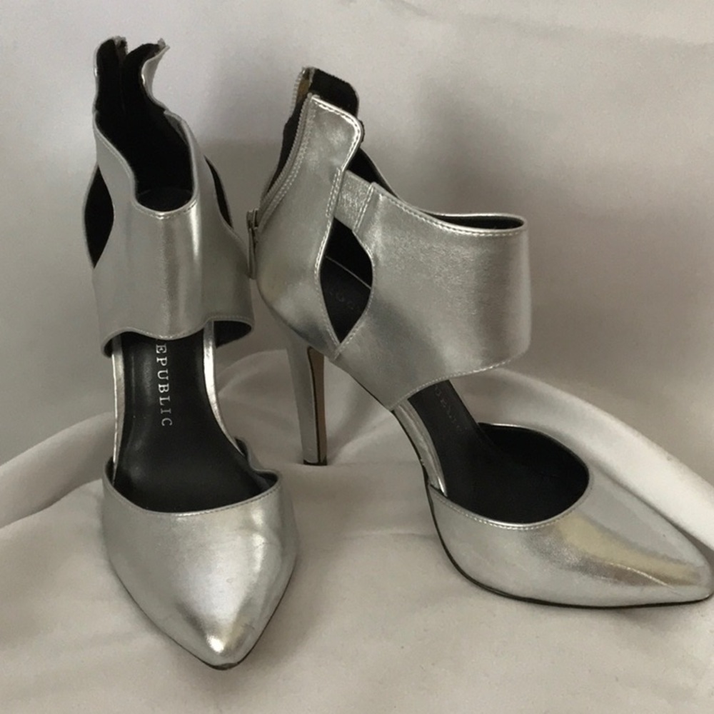 Silver Metallic Heels